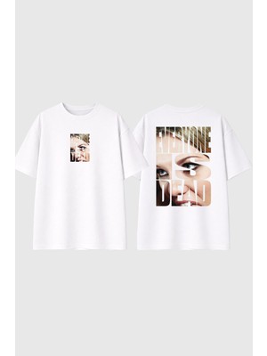 Urbvn Everyone Is Dead Tasarım Baskılı Beyaz Oversize T Shirt