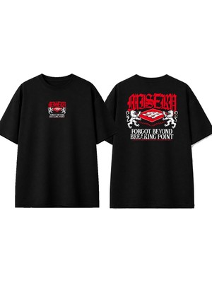 Urbvn Ghetto 6 Tasarım Baskılı Siyah Oversize T-Shirt