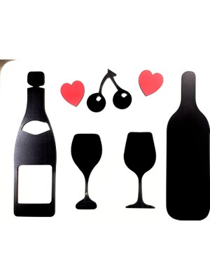 Skygo Kadeh & Şişe Duvar Süsü Dekoratif Yazı Ahşap (3 mm Mdf)