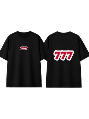 Urbvn Manifestation 777 Tasarım Baskılı Siyah Oversize T-Shirt