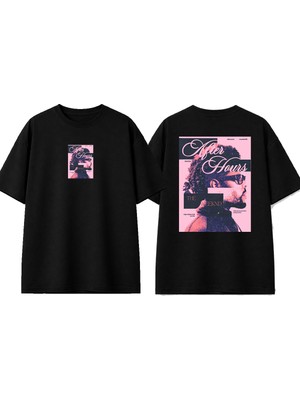 Urbvn Weekend 4 Tasarım Baskılı Siyah Oversize T-Shirt