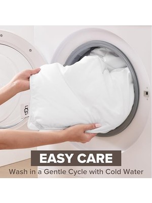 Skygo Ugg 23742 Aimee Tam Kraliçe Temel Yorgan Yumuşak ve Rahat Kapitone Battaniye Makinede Yıkanabilir Otel Tarzı 228,6 x 233,6 cm Kutu Dikişli Alternatif Yorganlar, Tam/kraliçe, Parlak Beyaz