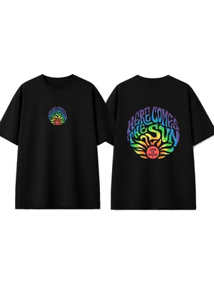 Urbvn Life Is Good Tasarım Baskılı Siyah Oversize T-Shirt