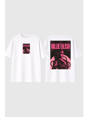 Urbvn Billie 2 Tasarım Baskılı Beyaz Oversize T Shirt