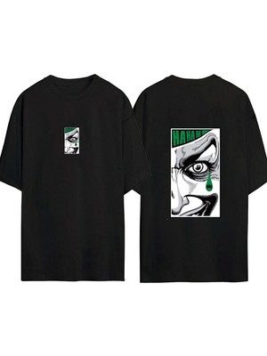 Urbvn Joker 1 Tasarım Baskılı Siyah Oversize T Shirt