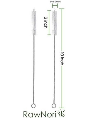 Skygo Rawnori 2 Içme Saman Temizleme Fırçası Uzun - Paslanmaz Çelik Içecek Pipetleri Için Kıl Temizleyici Cam Yıkama Için Ağır Hizmet Fırçaları Silikon Metal Pipetler Çaydanlık Bacalı Mini Mikro Şişe
