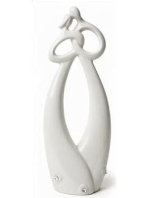 Skygo Modern Aşk Figürü Biblo – 22 cm Seramik Dekoratif Sevgi Heykeli, Ev ve Ofis Için Şık Süs Eşyası