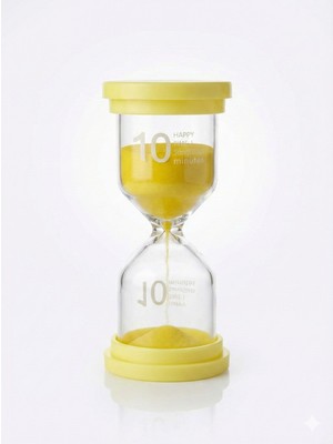 Renkli 10 Dakika Kum Saati - Dekoratif Cam Zamanlayıcı -Mutfak, Ders ve Oyun Süre Ölçer
