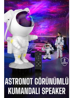 Hatıra Kutusu Çocuklara Özel Projeksiyon Astronot Lamba Speaker Sevimli - Lisinya