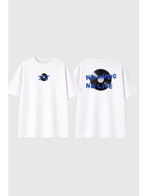 Urbvn CD Tasarım Baskılı Beyaz Oversize T Shirt