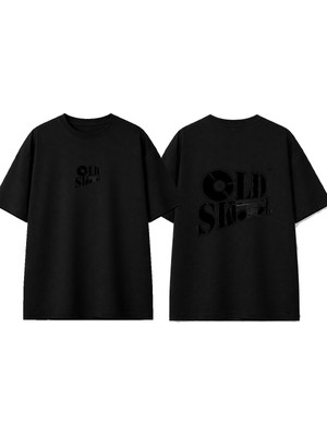 Urbvn Old School Tasarım Baskılı Siyah Oversize T-Shirt