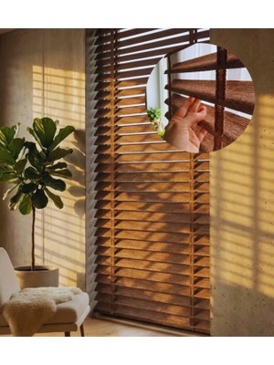 YS Perde Tasarım Picasso Shadow Silüet Kumaş Jaluzi Store Perde, Alüminyum Kasalı Yüksek Kaliteli - Ceviz 06/shadow