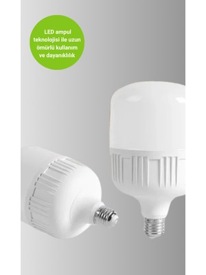 Astraltech Uzun Ömürlü Şarjlı LED Ampul 30 Watt Güçlü Aydınlatma