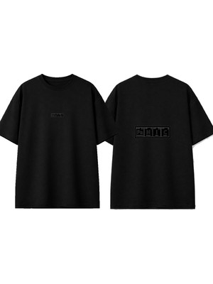 Urbvn Panic Tasarım Baskılı Siyah Oversize T-Shirt