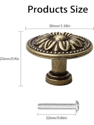 Skygo Dolap Kulpu, 8 Adet 30X23 cm Çekmece Kolu, Vidalı Çiçek Desenli, Paslanmaz Çelik Dekoratif Mobilya Kulpları, Mutfak Dolabı ve Çekmeceler Için