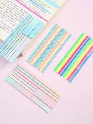 Skygo Şeffaf Renkli Yapışkanlı Not Kağıdı Karma Şerit (Karma Şerit 3)