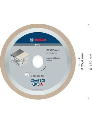 Skygo Elmas Kesme Diski Seramik, 180 x 25,40 x 2,2 x 10 Mm, 2608602635 Için En Iyisi