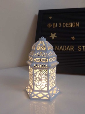 Özbience Şık Ramazan Feneri, Dekoratif Kandil, Islami Dekor, Tealight Hediyeli