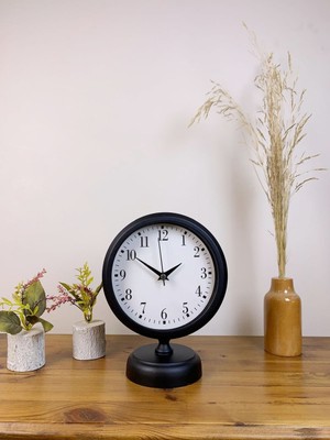 Urfakent Siyah Metal Masa Saati 25×20 cm