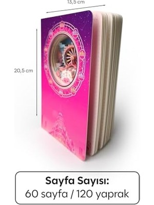 Skygo Dönme Dolap Temalı 3D Katmanlı Oyma Sayfalı Defter Ajanda Bloknot 20,8 x 14 cm 120 Yaprak