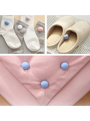 Skygo Yorgan Kılıfı Sabitleyici Mantar Çarşaf Tutucu Nevresim Örtü Düzenleyici Düğme Seti (Tek, Mavi, 4)