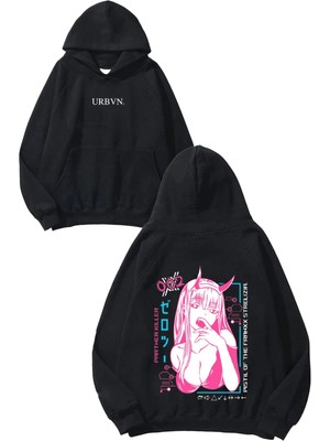Urbvn Partner Killer Tasarım Baskılı Oversize Siyah Kapüşonlu Sweatshirt