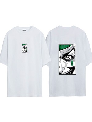 Urbvn Joker 1 Tasarım Baskılı Beyaz Oversize T Shirt