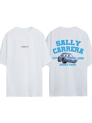 Urbvn Sally Tasarım Baskılı Beyaz Oversize T-Shirt