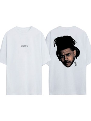 Urbvn Weekend Tasarım Baskılı Beyaz Oversize T-Shirt