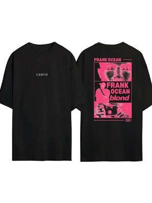 Urbvn Frank Ocean Tasarım Baskılı Siyah Oversize T Shirt