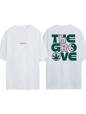 Urbvn The Groove Tasarım Baskılı Beyaz Oversize T-Shirt
