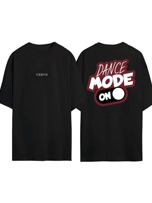 Urbvn Dance Mode Tasarım Baskılı Siyah Oversize T Shirt