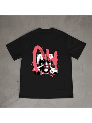 Urbvn Oh Tasarım Baskılı Siyah Oversize T-Shirt
