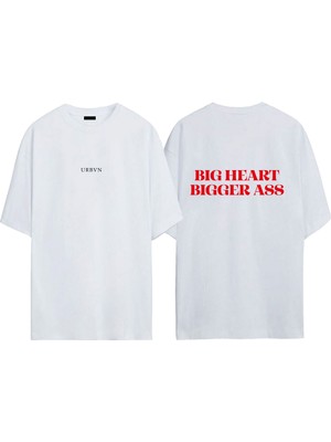Urbvn Bigger Tasarım Baskılı Beyaz Oversize T-Shirt