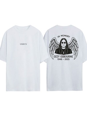 Urbvn Ozzy Oz Tasarım Baskılı Beyaz Oversize T-Shirt