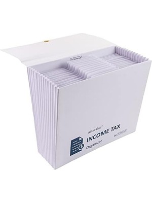 Skygo Hepsi Bir Arada Gelir Vergisi Organizatörü, 12 Cep, Kapak ve Kordon Kapatma, Mektup Boyutu, Lacivert/beyaz (70660)