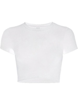 Urbvn Siyah Düz Crop T-Shirt