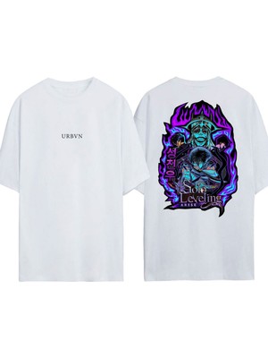 Urbvn Arise Tasarım Baskılı Beyaz Oversize T-Shirt