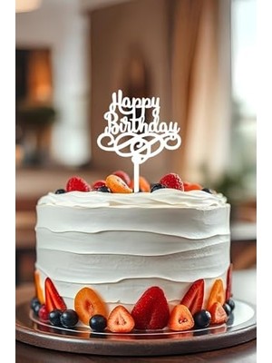 Skygo Happy Birthday Doğum Günü Pastası Süsleme, Pasta Süsü, Yeniden Kullanılabilir, Oct5
