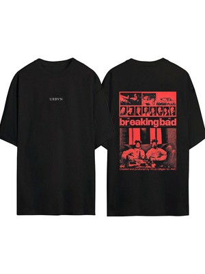 Urbvn Breaking Bad Tasarım Baskılı Siyah Oversize T Shirt