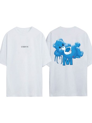 Urbvn M 1 Tasarım Baskılı Beyaz Oversize T-Shirt