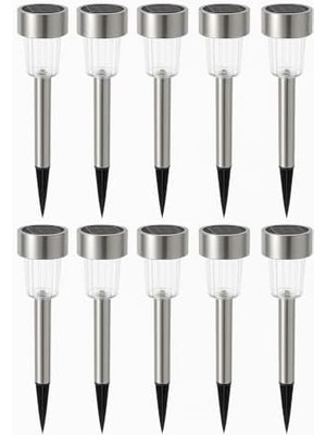 Skygo Güneş Enerjili Bahçe Lambası Seti, 10 Adet, Su Geçirmez Plastik, LED Aydınlatmalı, Dış Mekan, Dekoratif Solar Lamba, Otomatik Şarjlı, Geceleri Işıklı, Bahçe Yolu Lambası