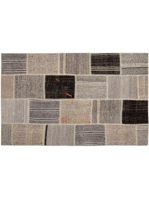 Skygo Lima Gri Krem Patchwork Halı 120X180