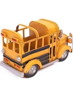 Skygo Otantik Çarşı Dekoratif Metal Araba Okul Otobüsü Kalemlik 1510A-8279
