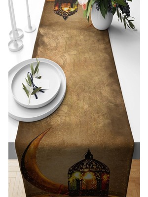 Özbience Ramazan Fenerli Hilal Ay Leke Tutmaz Kumaş Salon Mutfak Masa Runneri