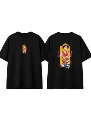 Urbvn Looffyy Tasarım Baskılı Siyah Oversize T-Shirt