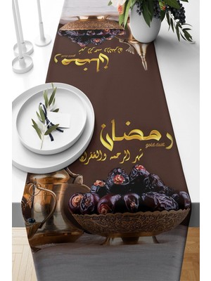 Özbience Ramazan Feneri Hurmalı Hilalli Leke Tutmaz Kumaş Masa Runneri