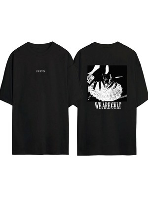 Urbvn Cult Tasarım Baskılı Siyah Oversize T Shirt