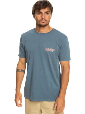 Quiksilver Quikwords Erkek Mavi Tişört