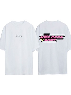 Urbvn Pp Girls Tasarım Baskılı Beyaz Oversize T-Shirt